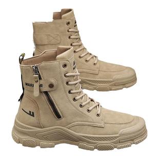 回力男鞋马丁靴男士秋冬季百搭高帮户外工装鞋登山鞋子男款骑行靴