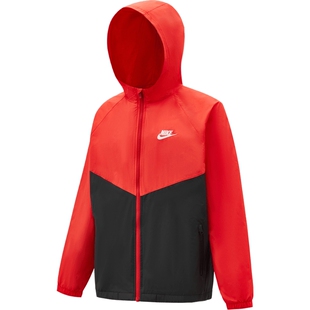 NIKE耐克大童运动训练休闲梭织连帽夹克外套IF2821-657