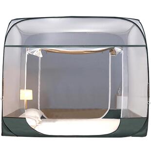 蒙古包蚊帐高级免安装顶部拉链折叠1.8m床1.5m米三门可挂风扇家用