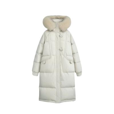 紫涵中长款新年战袍毛领红色羽绒服女2025年冬季新款保暖鸭绒外套