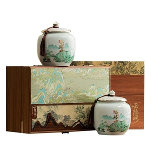 陶瓷茶叶罐家用密封空罐子家用绿茶白茶存茶罐批发高档礼盒装送礼