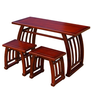 中式国学桌实木自习室学习桌毛笔书法桌子学生课桌沉浸式书桌桌椅