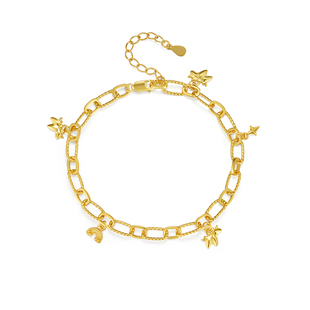 MITHAOL独角兽星星手链女轻奢小众高级感精致回形针链手饰银镀18K