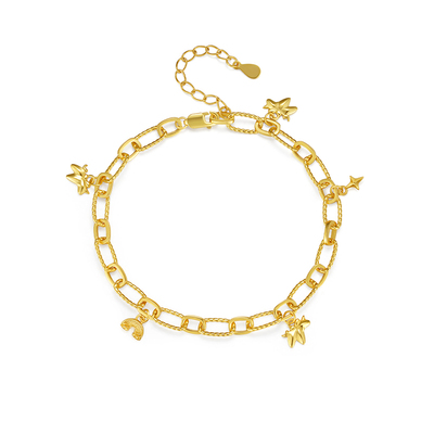 MITHAOL独角兽星星手链女轻奢小众高级感精致回形针链手饰银镀18K