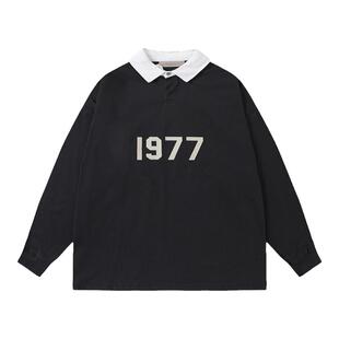 FEAR OF GOD FOG复线ESSENTIALS植绒1977翻领POLO衫宽松长袖T恤潮