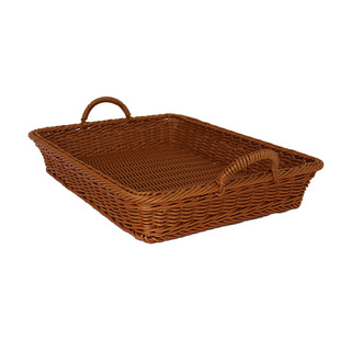 仿藤水果篮零食点心果蔬篮超市收纳篮塑料展示筐水果筐陈列展示篮