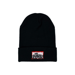 Rockandwrite原创涂鸦设计红白签名贴纸泡泡字体RAW针织帽线冷帽