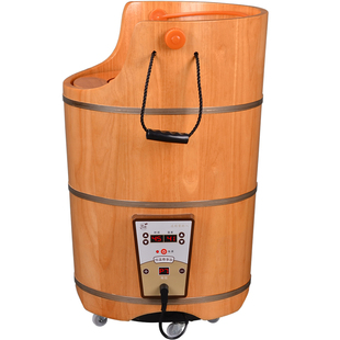 木风加热泡脚桶木桶家用过膝盖木质高深桶蒸泡一体足浴洗脚恒温桶