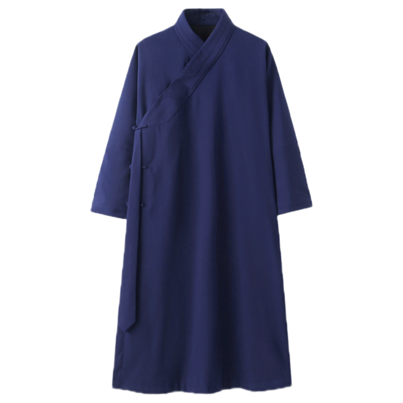 斜襟三清领道袍春秋道家长袍男加厚武当道服女冬加绒保暖道士衣服