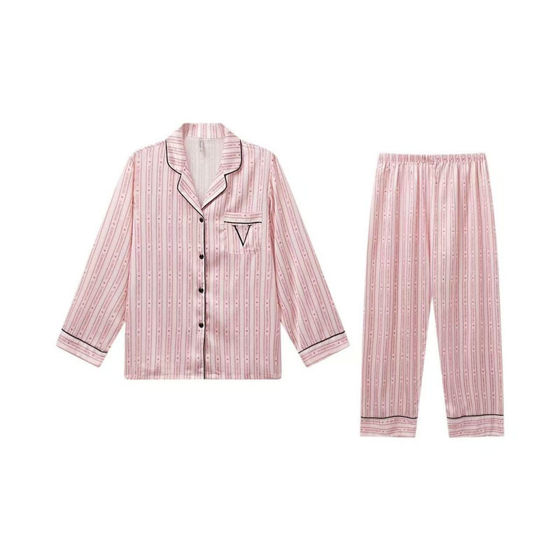 VS同款真丝睡衣女家居服两件套