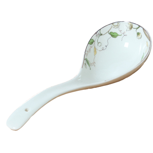 食品级无铅大汤勺家用粥勺长柄勺子陶瓷勺子高档骨瓷餐具大马戈