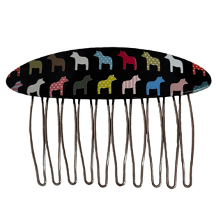 彩色小马发梳插梳高级感气质简约插梳发夹外出百搭头饰发饰新款