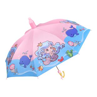 自动儿童雨伞长柄幼儿园小男女孩宝宝上学生专卡通太阳安全3-15岁