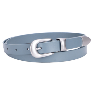 蓝色真皮腰带女配牛仔裤短裙子千禧辣妹y2k粉色皮带美式复古配饰