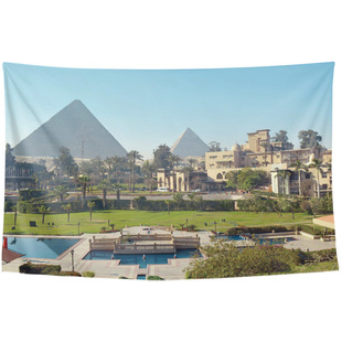 埃及开罗金字塔古城复古建筑风景写真墙布装饰背景布海报挂布挂毯