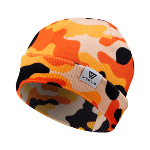 WRELS 秋冬保暖帽子时尚运动帽女炫彩跑步防风针织帽登山男护耳帽