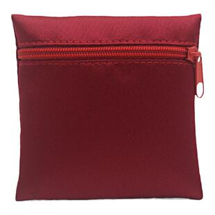 红色首饰缎面袋珠宝收纳袋文玩布袋拉链袋子精致便携袋饰品包装袋