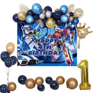 炫卡斗士3主题宝宝周岁满月百日宴生日海报定制背景布置条幅装饰