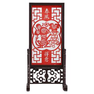程老师剪纸画小台屏书桌中国特色