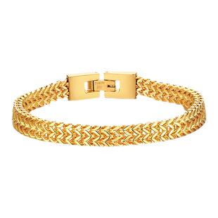 泰爱你时尚帅气个性潮男龙骨链手链气质钛钢简约单身酷炫手饰品