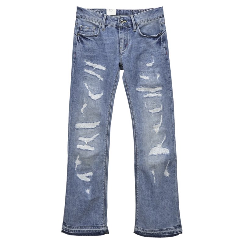 ABLEJEANS女高腰牛仔裤九分微喇