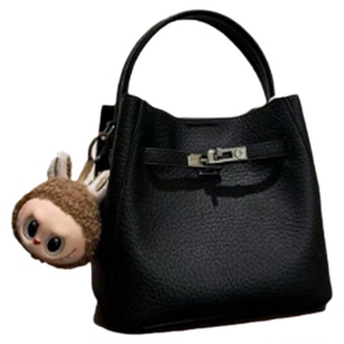 小众真皮水桶包女百搭手提菜篮子包2025秋冬新款子母包单肩斜挎包