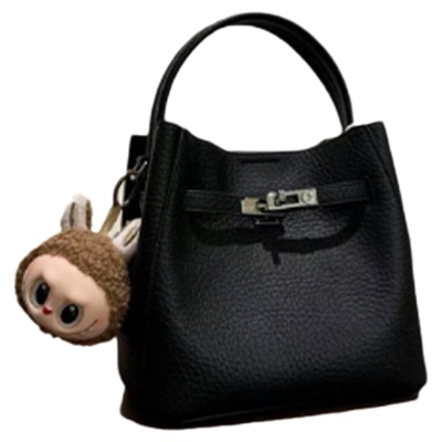 小众真皮水桶包百搭手提菜篮子包