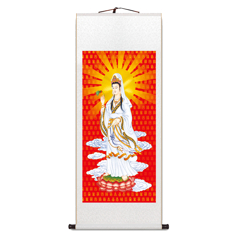 送子观音观世音画像菩萨卷轴挂画