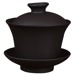 功夫茶具家用茶碗紫砂三才碗茶杯大号陶瓷盖碗套装带盖冲泡茶碗