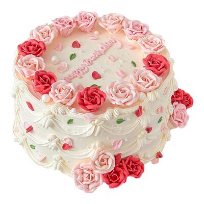 CAKEBOSS复古玫瑰系列奶油裱花生日蛋糕下午茶蛋糕北京同城配送