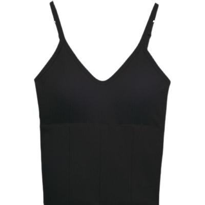 美背长款吊带背心带胸垫一体内搭