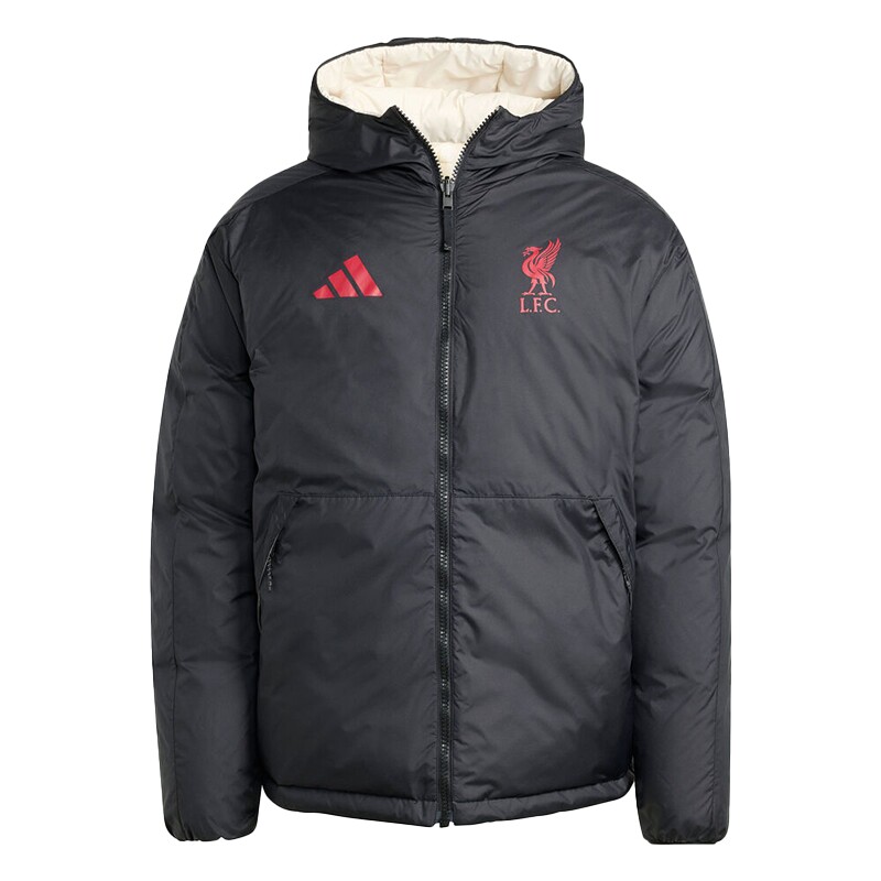 adidas阿迪达斯男子利物浦足球运动休闲保暖连帽羽绒服外套JW7902