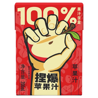 【100%苹果汁】哪吒苹果汁饮料