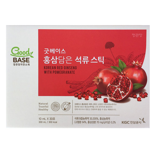 韩国直邮正官庄GoodBASE高丽6年根红参石榴浓缩液条饮品10ml*30包