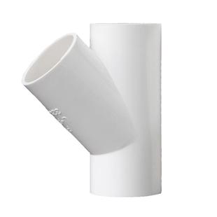 PVC斜三通45°度给水三通空调滴水UPVC管件20 25 32 40 4分6分1寸