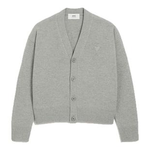 【季末甄选】Ami Paris 男士立体ADC羊毛羊绒开衫 爱心V领针织衫