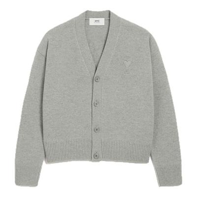 【季末甄选】Ami Paris 男士立体ADC羊毛羊绒开衫 爱心V领针织衫