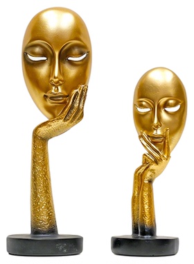 ins北欧创意摆件抽象艺术面具女装店装饰品家居客厅抽象艺术摆件