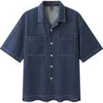 森柔牛仔|森马短袖衬衫男不规则棉麻牛仔外套宽松百搭夏季上衣潮