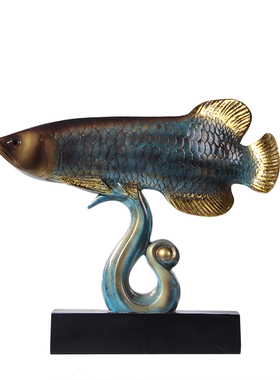 新中式金龙鱼餐边柜摆件