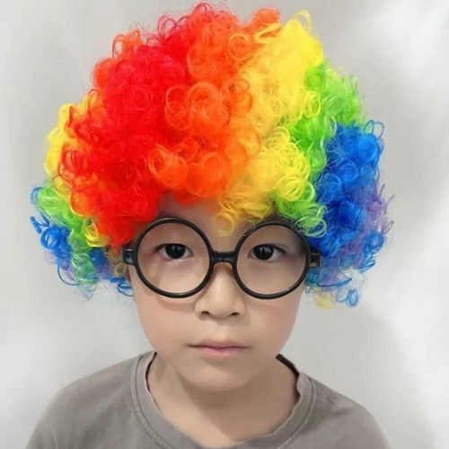 短发卷发发饰小丑帽子男士搞笑头套直播间道具搞笑帽子个性小丑套