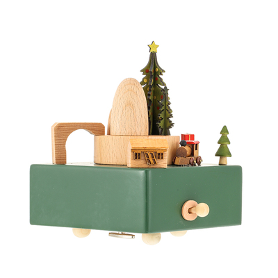 音乐盒 天空之城旋转木马木质送男女生生日圣诞节儿童 圣诞节礼物