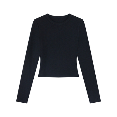 pusumede长袖针织内搭正肩上衣