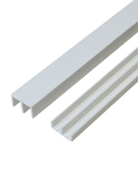 塑料山字槽轨道双槽定制玻璃移门15宽家具橱柜门推拉5毫米滑轨pvc