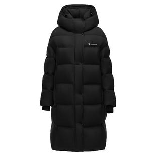 坦博尔女款长款羽绒服冬季高充绒量幻云泡芙连帽脱卸领保鸭绒外套