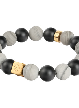 FOUNDIN黑玛瑙黑灰混搭手链