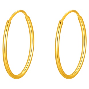 百泰黄金耳圈足金999耳环耳骨钉养耳洞小众高级感素圈圆圈耳扣钉