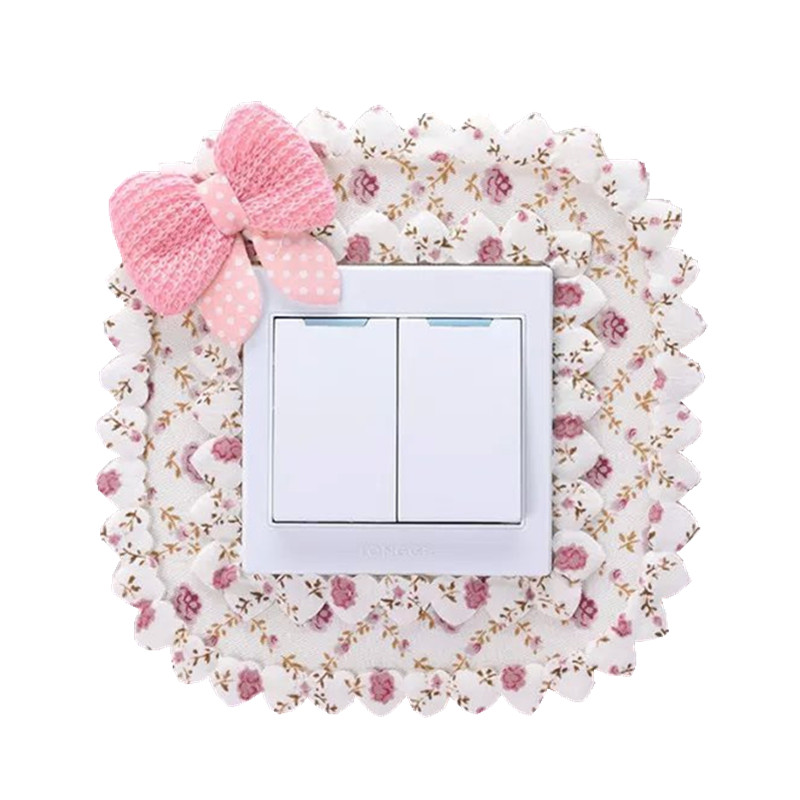 布艺开关贴双三开关保护套创意客厅卧室灯插座装饰闭火贴简约现代