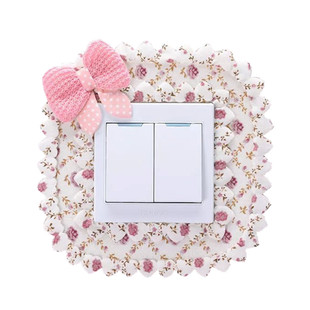 布艺开关贴双三开关保护套创意客厅卧室灯插座装饰闭火贴简约现代