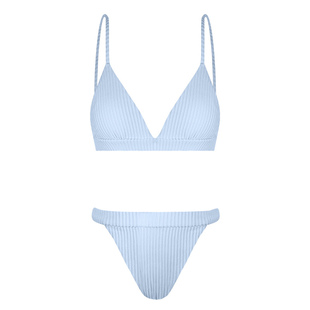 oceanmystery新款蓝色运动三角比基尼小性感清新紧身泳衣女